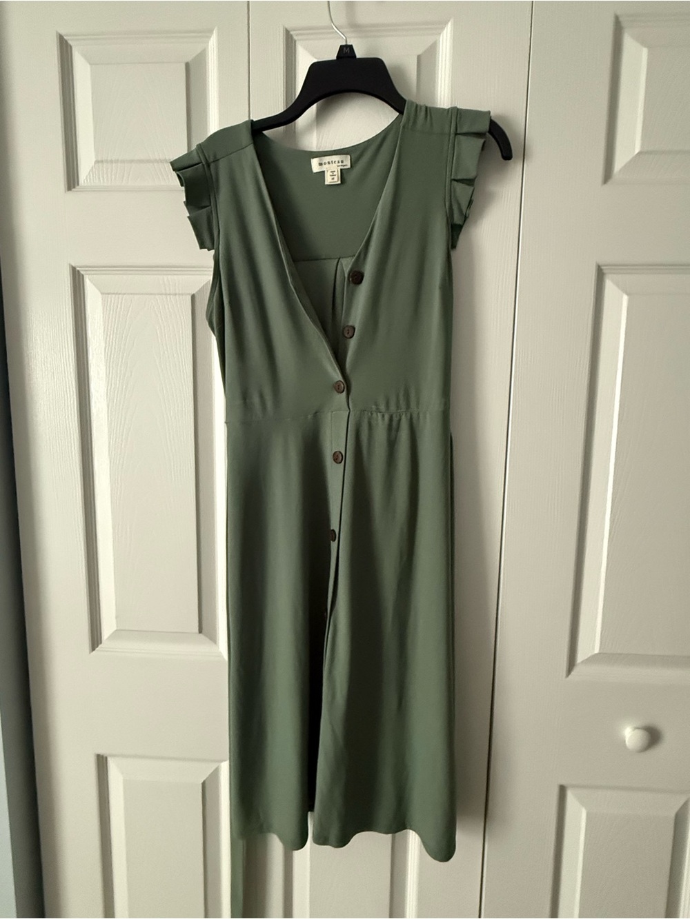 Eloquii Olive Green Button-Front Midi Dress